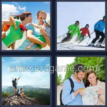 4 Plaatjes 1 Woord 8 letters VAKANTIE