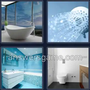 4 Plaatjes 1 Woord 8 letters BADKAMER