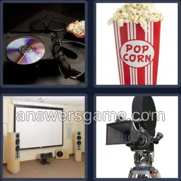 4 Plaatjes 1 Woord 8 letters BIOSCOOP