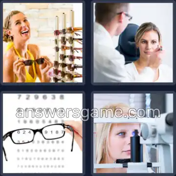 4 Plaatjes 1 Woord 8 letters OPTICIEN