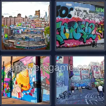 4 Plaatjes 1 Woord 8 letters GRAFFITI