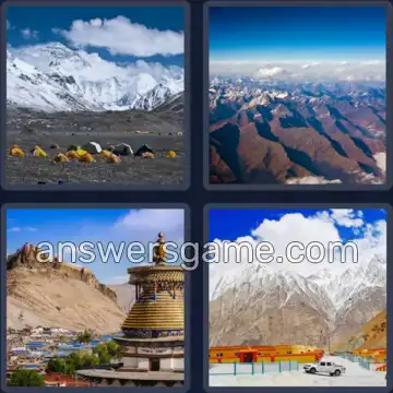 4 Plaatjes 1 Woord 8 letters HIMALAYA