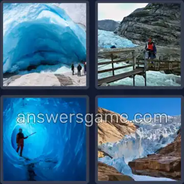 4 Plaatjes 1 Woord 8 letters GLETSJER
