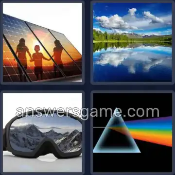 4 Plaatjes 1 Woord 9 letters REFLECTIE