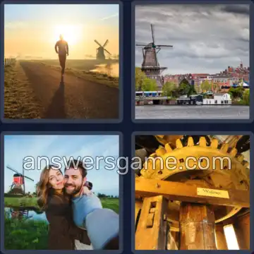 4 Plaatjes 1 Woord 9 letters WINDMOLEN