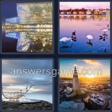 4 Plaatjes 1 Woord 9 letters REYKJAVÍK