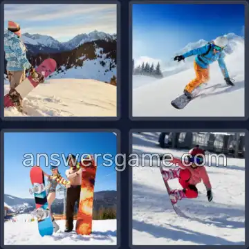 4 Fotos 1 Palavra 9 letras SNOWBOARD