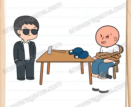 Meier muss den Mann verhören, um herauszufinden, wer Gustav ist. Brain Test 2 Level 11 Lösungen