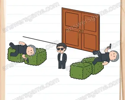 Meier wird bedroht und hat seine Waffen zu Hause vergessen. Brain Test 2 Level 15 Lösungen