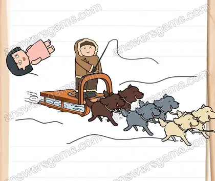 Ce gentil esquimau la conduit à l’aéroport. Brain Test 2 Niveau 17 solution