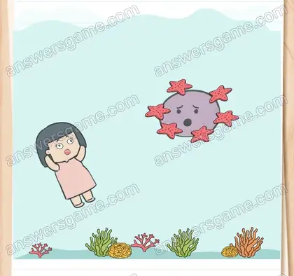 Elle est tombée à l’eau ! Aidez-la. Brain Test 2 Niveau 3 solution