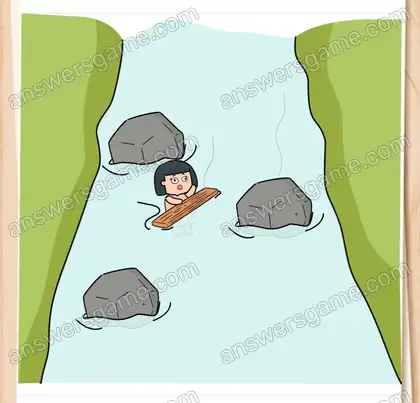 Elle se noie ! Sauvez-la. Brain Test 2 Niveau 4 solution