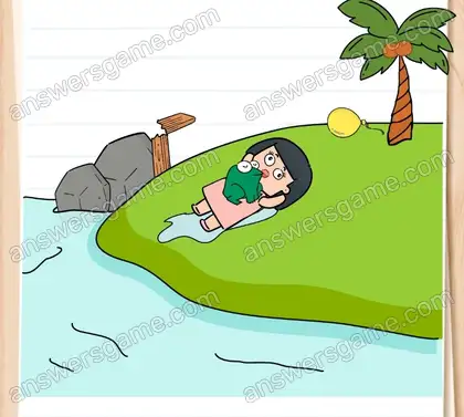 Elle a atteint la rive, mais est-ce qu’elle respire. Brain Test 2 Niveau 5 solution