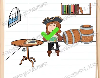 Joséphine est capitaine. Incitez-la à partir à la chasse au trésor. Brain Test 2 Niveau 1 solution