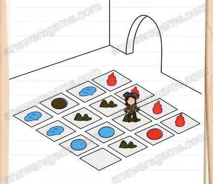 Joséphine doit traverser ces dalles magiques. Brain Test 2 Niveau 19 solution