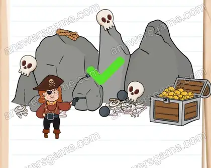 Elle a trouvé le trésor, mais attention au fantôme du Pirate maudit. Brain Test 2 Niveau 20 solution