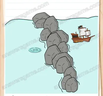 Le bateau doit rejoindre l’autre côté. Brain Test 2 Niveau 3 solution