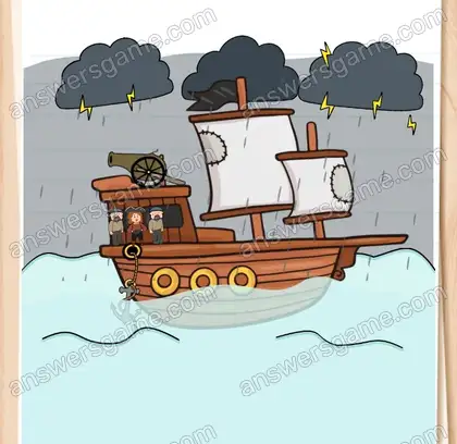 Maintenez le bateau à flot pendant la tempête. Brain Test 2 Niveau 7 solution