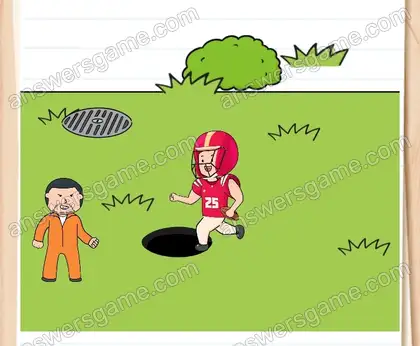 Empêchez Quentin de tacler Victor. Brain Test 2 Niveau 13 solution