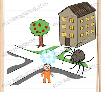 Victor veut attirer Joe le chasseur de monstres pour l’attaquer. Brain Test 2 Niveau 16 solution