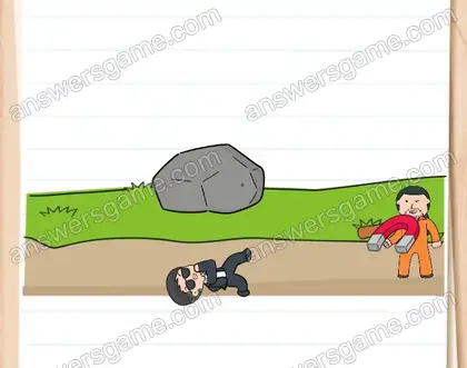 Victor veut arrêter l’agent Dupont. Brain Test 2 Niveau 17 solution