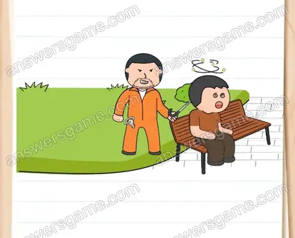 Victor a besoin de la clé de la voiture de cet homme. Brain Test 2 Niveau 4 solution