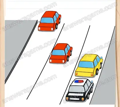 Victor doit échapper à la voiture de police. Brain Test 2 Niveau 5 solution