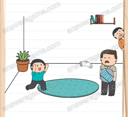 Victor doit gâcher la journée des McMéninges. Brain Test 2 Niveau 6 solution