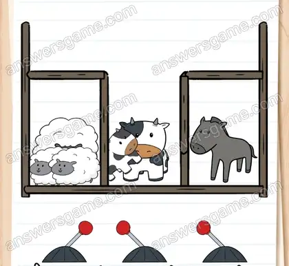 Die Jungtiere müssen zu ihren Müttern gelangen. Brain Test 2 Level 10 Lösungen