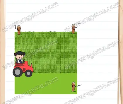 Sie muss den Acker bestellen, aber der Traktor funktioniert nicht. Brain Test 2 Level 15 Lösungen