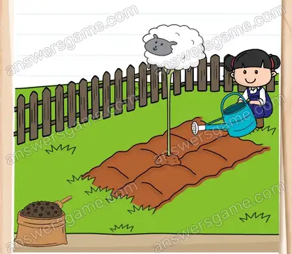 Dieses Schaf fragt sich, wie die Welt jenseits des Bauernhofs aussieht. Brain Test 2 Level 18 Lösungen