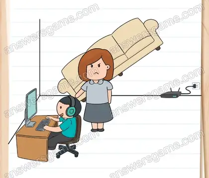 Leon hat genug gespielt, er sollte nun aufhören. Brain Test 2 Level 10 Lösungen