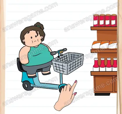 Elle veut des chips, mais ne peut pas les atteindre. Brain Test 2 Niveau 1 solution