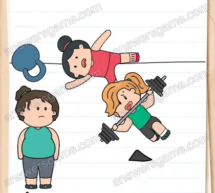 Elles sont trop fortes ! Ça déprime Caro. Trouvez une solution. Brain Test 2 Niveau 13 solution