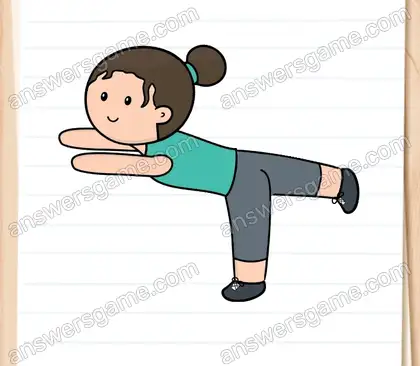 Elle doit travailler son équilibre. Brain Test 2 Niveau 16 solution