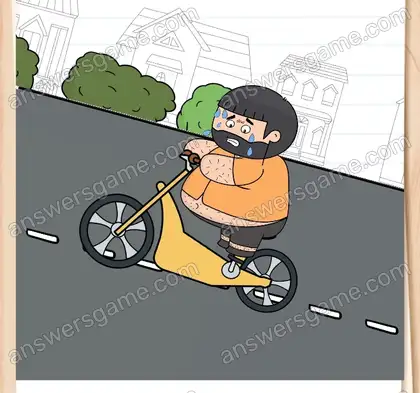 Tanguy doit faire du vélo pour faire de l’exercice. Brain Test 2 Niveau 10 solution