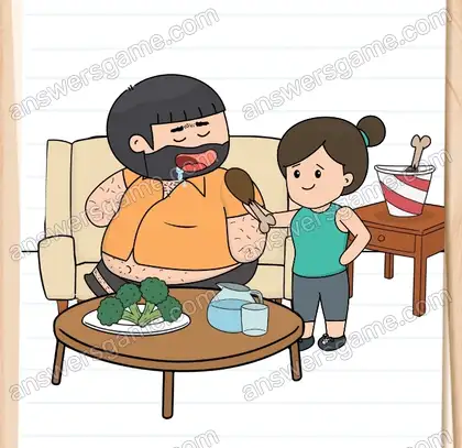 Tanguy ne veut pas manger de brocoli. Brain Test 2 Niveau 13 solution