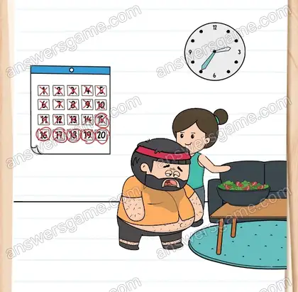 Tanguy doit manger sa salade. Brain Test 2 Niveau 15 solution