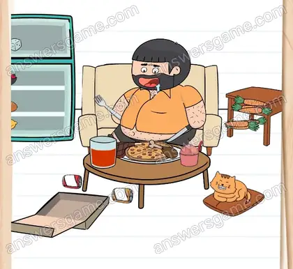 Tanguy fête sa liberté avec un festin. Brain Test 2 Niveau 20 solution