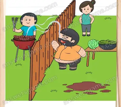 Empêchez Tanguy de penser aux saucisses. Brain Test 2 Niveau 4 solution