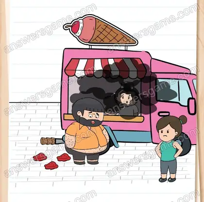 Empêchez Tanguy de manger de la glace. Brain Test 2 Niveau 9 solution