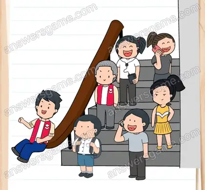 Quentin est en retard à la cantine. Aidez-le à doubler tout le monde. Brain Test 2 Niveau 15 solution