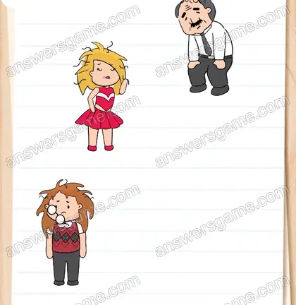 Ne laissez pas le proviseur les attraper. Brain Test 2 Niveau 19 solution