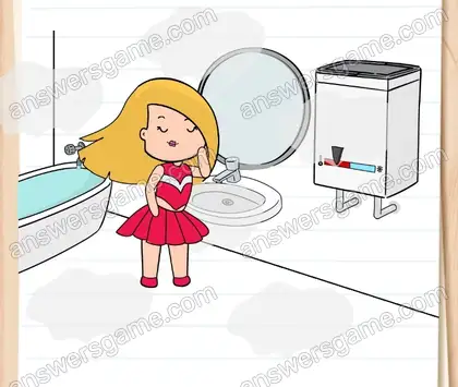 Voici Océane. Elle a peur d’avoir un bouton, mais elle va être en retard au lycée. Brain Test 2 Niveau 2 solution