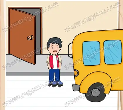 Voici Quentin. Il ne faut pas qu’il rate le bus. Brain Test 2 Niveau 3 solution