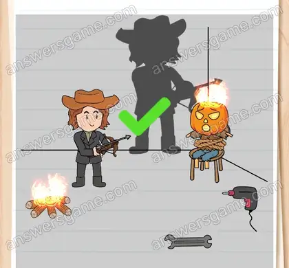 Joe hat ein Monster gefangen. Nun will er herausfinden, wer der Anführer der Monster ist. Brain Test 2 Level 20 Lösungen