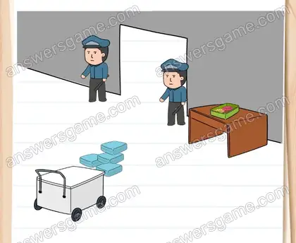 Andis erster Versuch ist gescheitert. Nun muss er an diesem Kontrollpunkt vorbei. Brain Test 2 Level 10 Lösungen