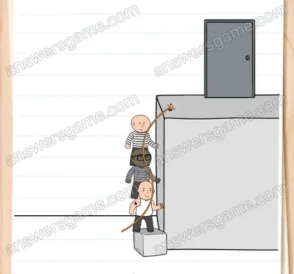 Sie müssen irgendwie zu der Tür dort oben gelangen. Brain Test 2 Level 16 Lösungen