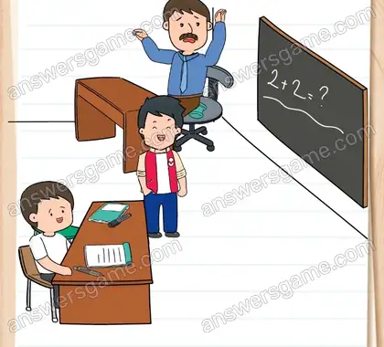 Quentin veut donner une bonne leçon au nouveau prof. Brain Test 2 Niveau 1 solution