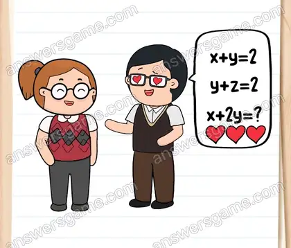 Camille doit impressionner Louis avec ses compétences en mathématiques. Brain Test 2 Niveau 14 solution